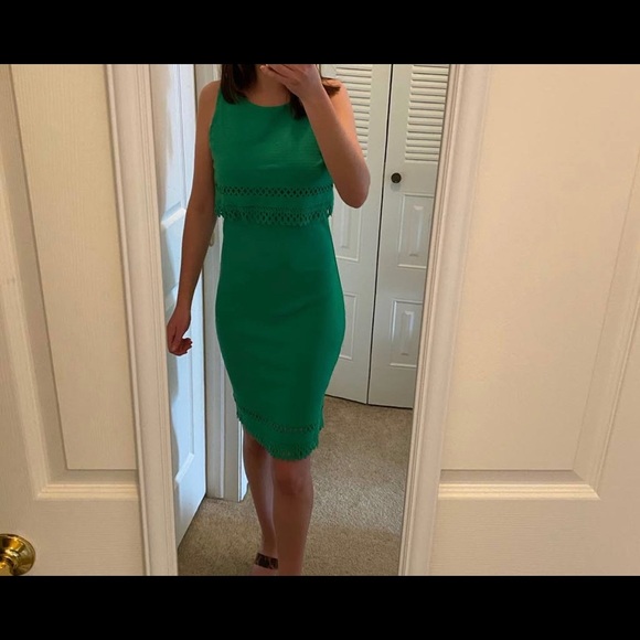 gianni bini dress green Gianni Bini Lola Dress hunter green (up all night) long puff sleeve ruffle  vneck Size XS - $42 (72% Off Retail) New With Tags